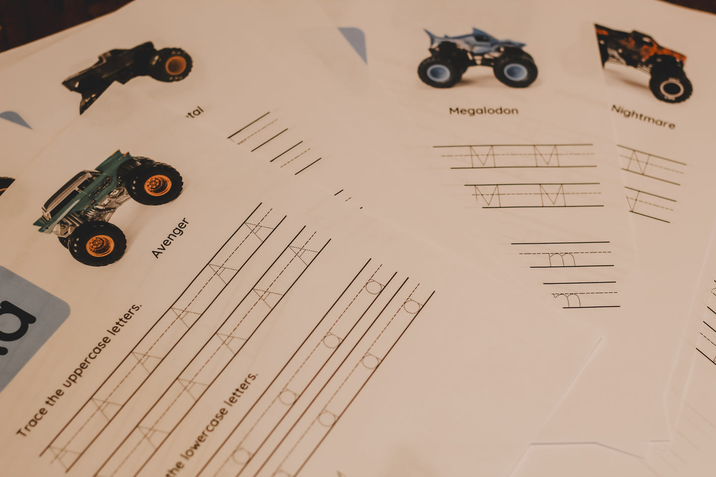 Monster Truck ABC Worksheets | DIGITAL DOWNLOAD